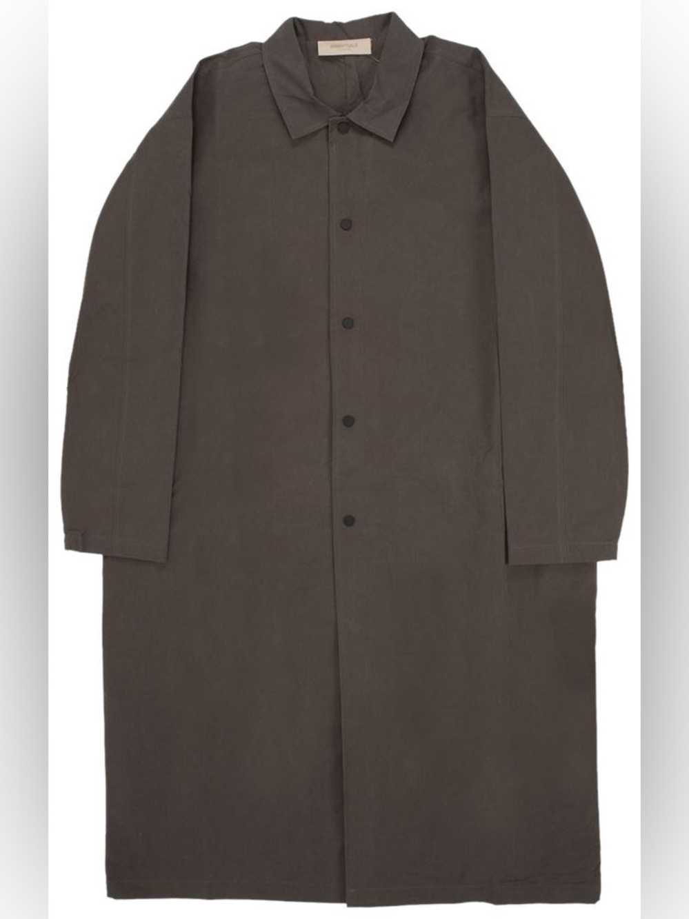Fear of God Essentials Long Trench Coat Jacket Smoke Grey Size XS